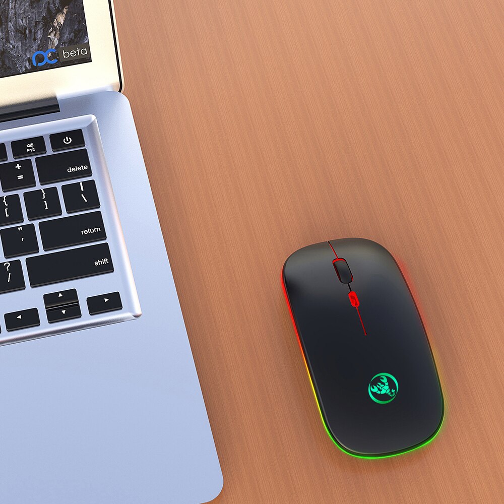 Wireless Mouse Bluetooth Computer Silent Rechargeable Ergonomic Mause With USB Optical Mice Dual Mode 2.4Ghz + Bluetooth 2 In 1