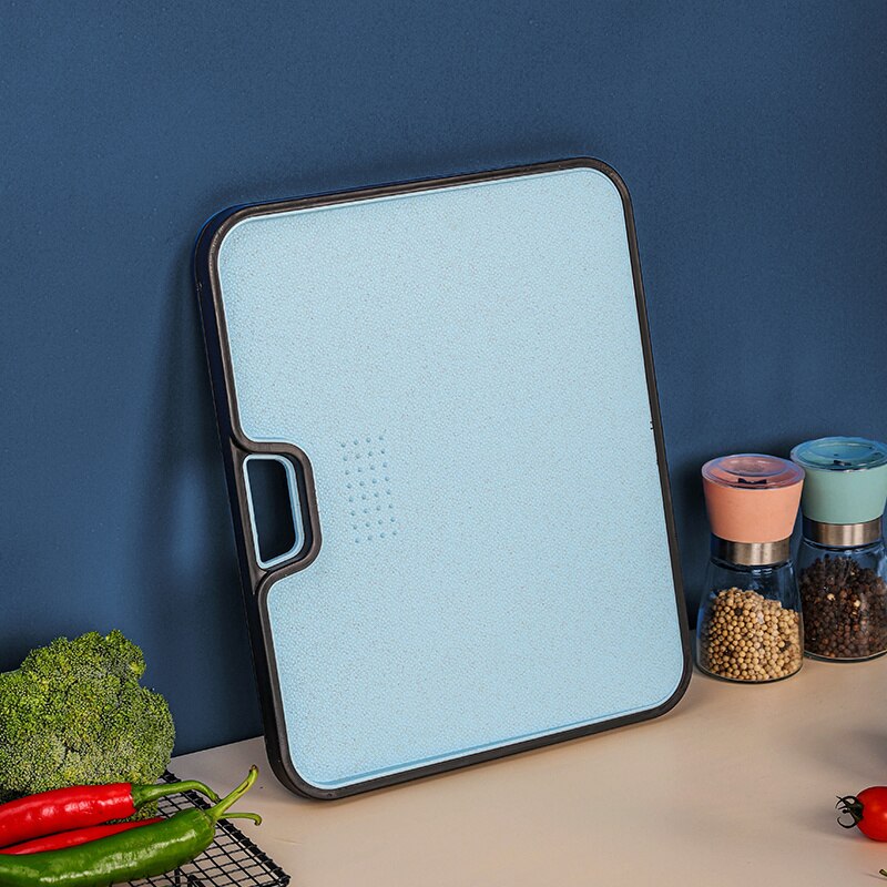 VandHome Cutting Board Wheat Straw Double Sided Chopping Blocks Sterile Mildew Chopping Board Cutting Board Kitchen Supplies: Blue