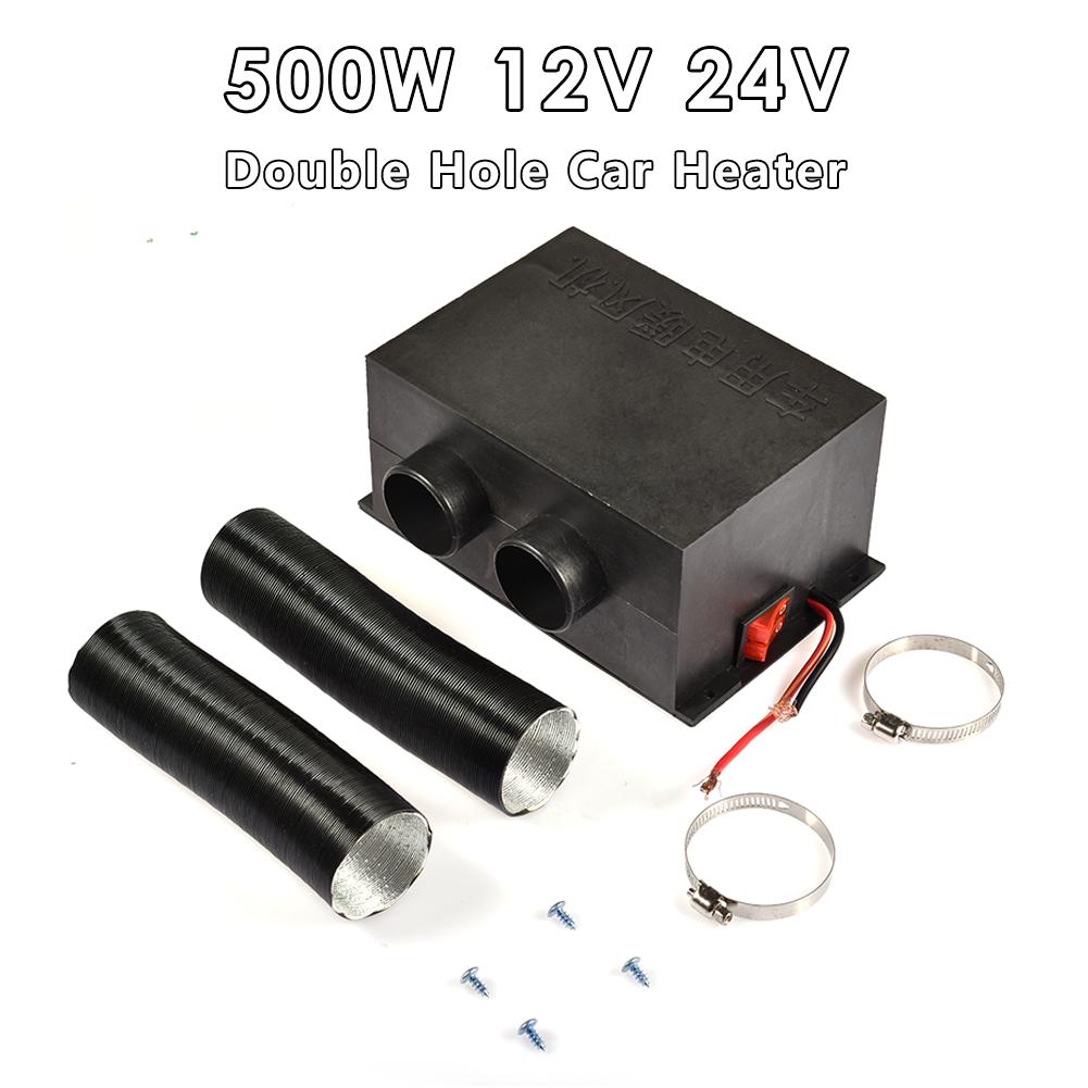 500w 12v 24v dobbelt huller bilvarmer frostfjernende varmebilvarmer