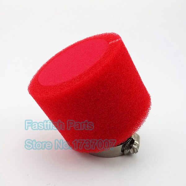 42mm Red Air Filter Foam Angled Dual Foam Pod For 125cc 140cc Pitmotard ATV Quads Pit Dirt Bike Moped Scooter Motorcycles