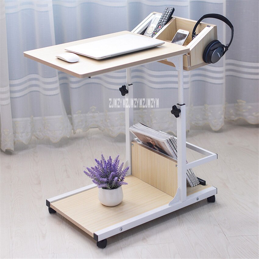 Portable Computer Table Adjustable Lifting Standing Laptop Desk Bedroom Removable Storage Small Side Table Mini Sofa Cabinet
