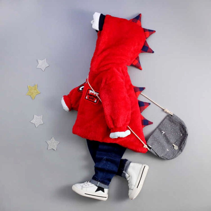Winter dikke kinderjassen voor meisjes, jongensjassen plus kasjmierjassen peuter capuchon bovenkleding baby kinderen c: Rood / 2t