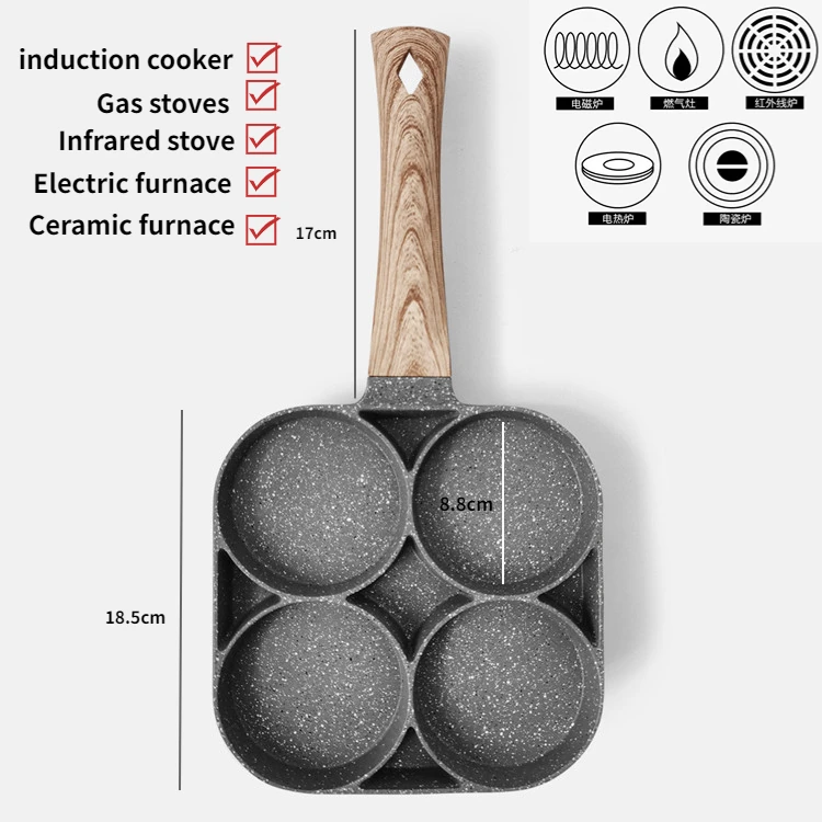 Padella per frittata a 4 fori cozinha utensilios e panelas: Grigio chiaro