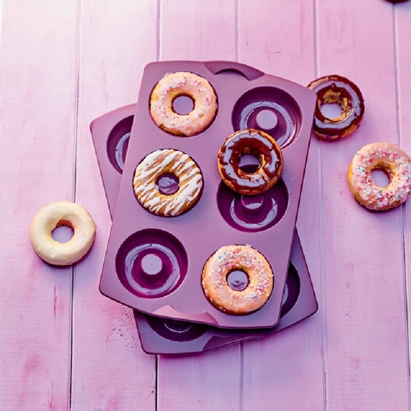 Siliconen Donut Bakvorm, Tupperware, Lila Cakevorm Siliconen