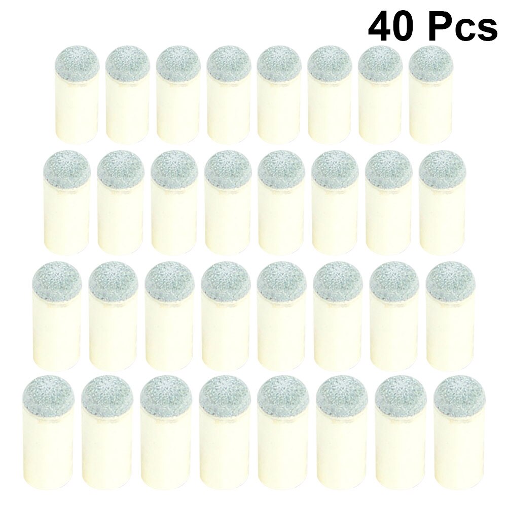 40pcs Cues Head Cover Billiards Pool Cue Tips Cue Tips Replacement Billiards Pool Cues Snooker Billiards Accessories