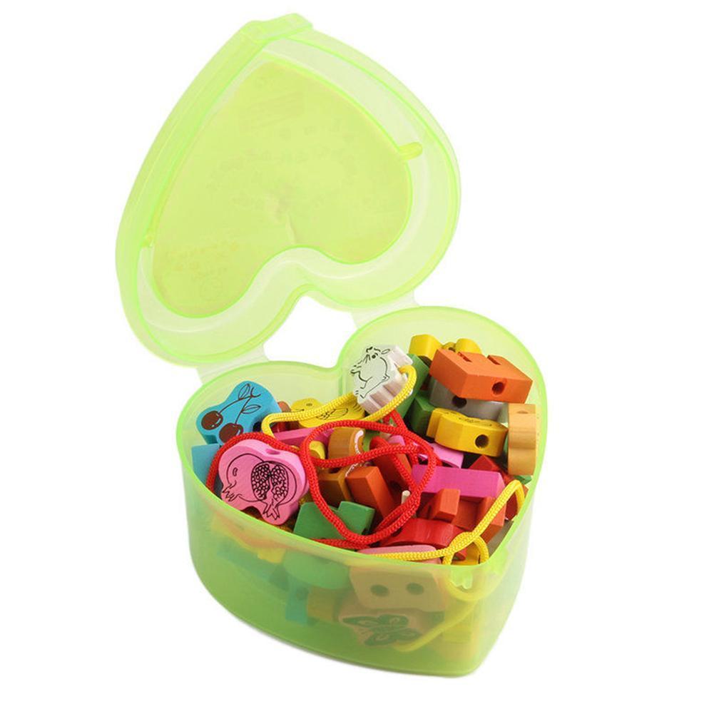 Jouets en bois pour bébés, 25 pièces, dessin animé, perles de laçage, jeu d'apprentissage, illumination éducative, pour enfants