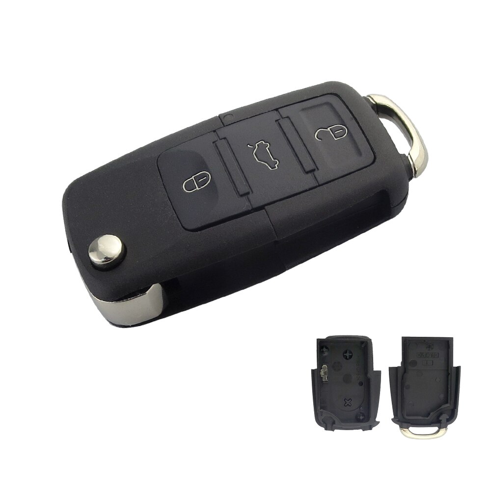 Okeytech 2 3 painiketta taitettava läppäavaimen kuori auton avaimen vaihto vw golf 4 5 passat  b5 b6 polo touran istuimelle skoda key: 3 painiketta ilman taikinaa