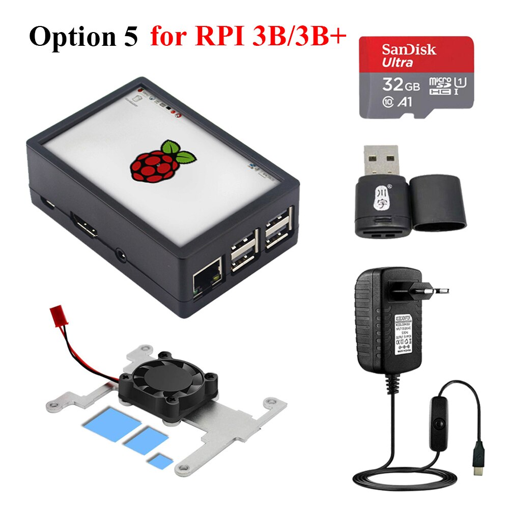 Raspberry Pi 4 Model B 3.5 inch Touch Screen 480*320 MHS FPS 50+ Display LCD With Cooling Fan For Raspberry Pi 4B 3B 3 B+: Option 5