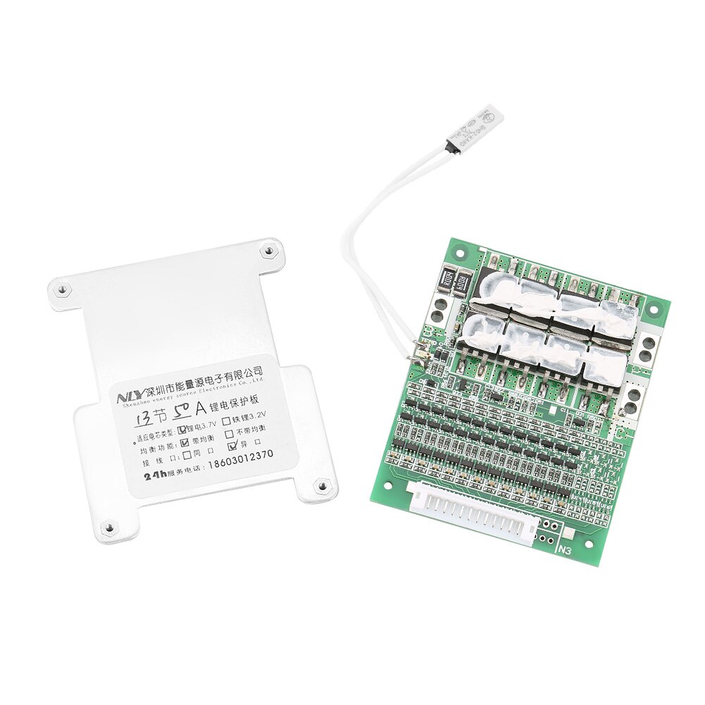 13S 50A Lithium Batterij Opladen Bescherming Boord Bms Met Balans Opladen Batterij Board Voor 3.7V Lithium Batterijen