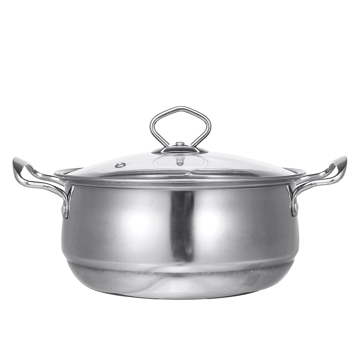 3 Piece Cookware Set Multi-purpose Induction Cookware With Glass Lid Home Kitchen Stainless Steel Soup Pot Saucepan Frying Pan