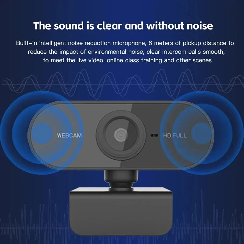 Câmera USB HD 1080P para Computador com Microfone Integrado, Câmera de Rede USB, Webcam para Trabalho com Tripé e Microfone