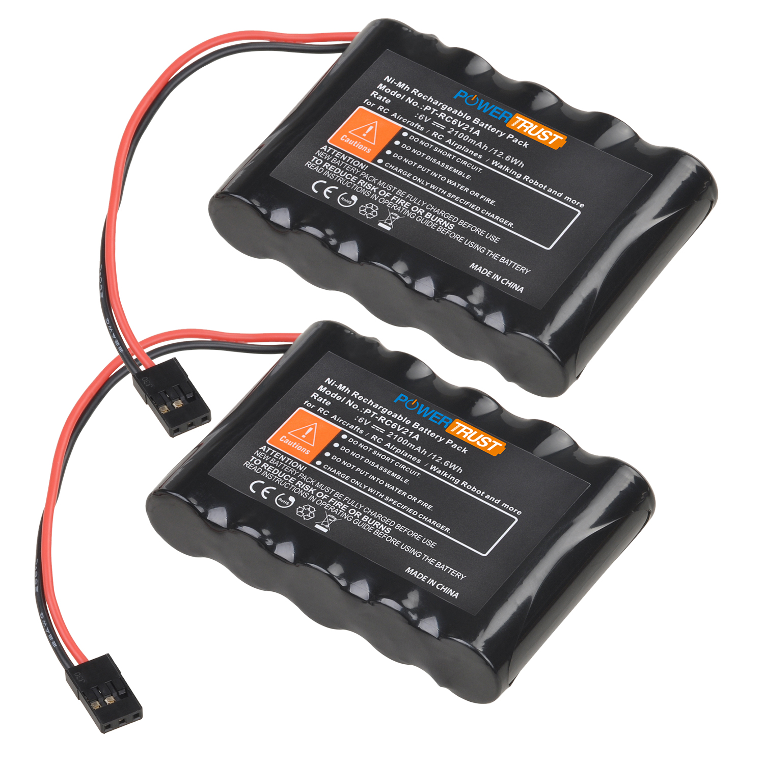 6v baterii cu conector hitec pentru aeronave rc, mașină cu telecomandă, baterie reîncărcabilă pentru robot ambulant: Negru