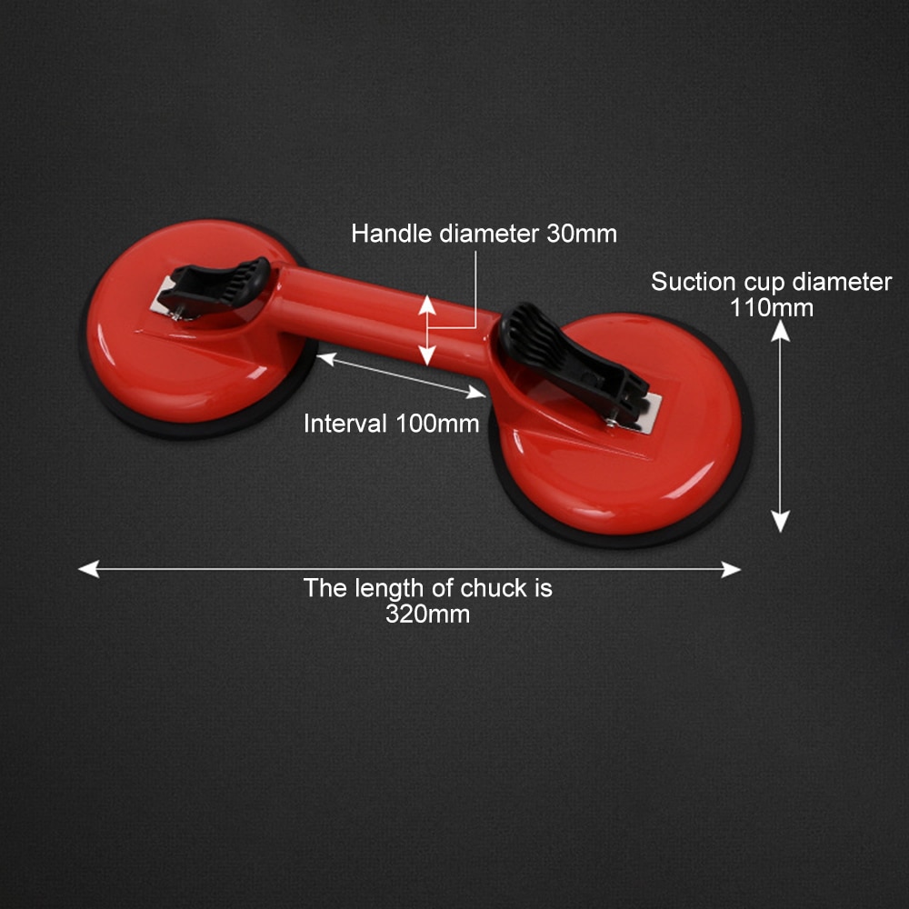 Glas sugekop industriel kvalitet keramisk glas sugekop dobbelt klo rund gummi sugekop aluminiumslegering husholdning