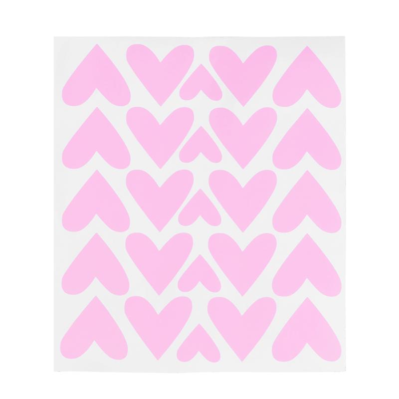 25 Pcs Love Heart Stickers PVC Self-Adhesive Romantic Valentines Day Wall Decals Decoration For Living Room Dining Room Bedroom: Pink