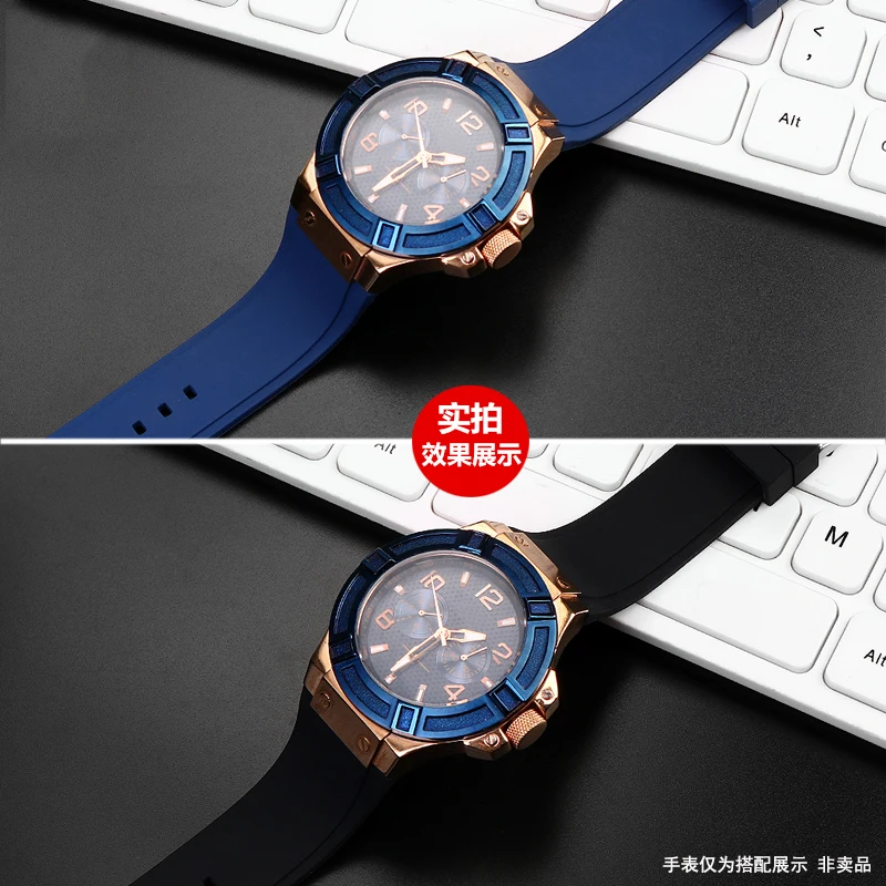 Pulseira de relógio para relógio GUESS U0247G3 W1058G2 W0040G3 azul preto pulseira de relógio de borracha de silicone de alta qualidade 22mm