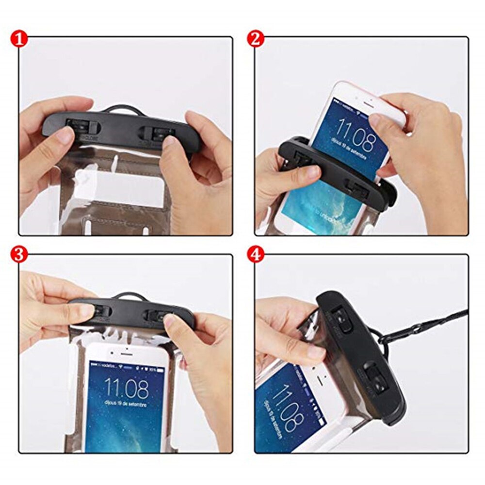 Zwemmen waterdichte tas met lichtgevende onderwater tas mobiele telefoon geval voor alle modellen 3.5 inch-6 inch