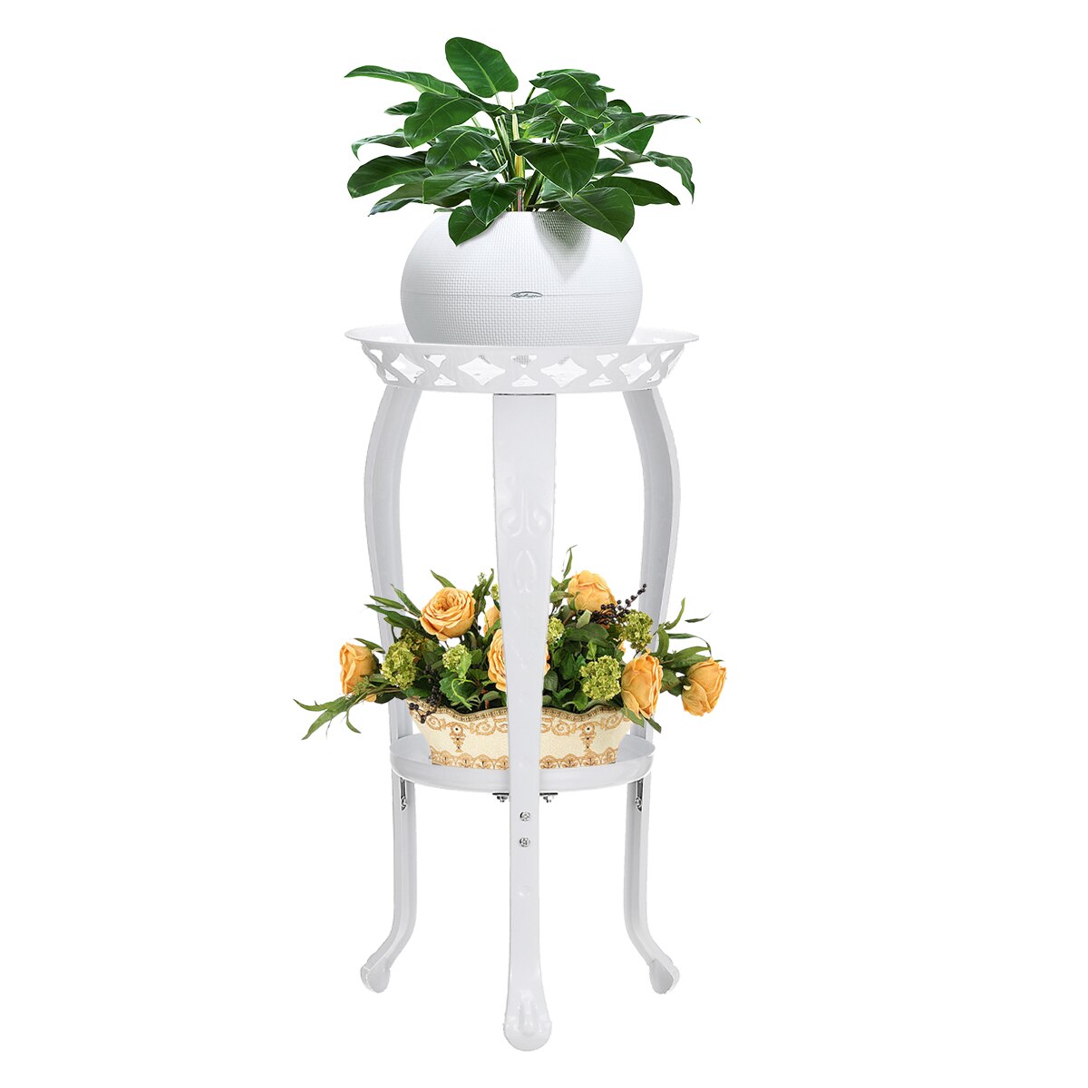 2 Tiers Plant Stand for Flowers Floating Shelf Plant Pot Stand Indoor Garden Plant Holder Shelves for Living Room Balcony Decor