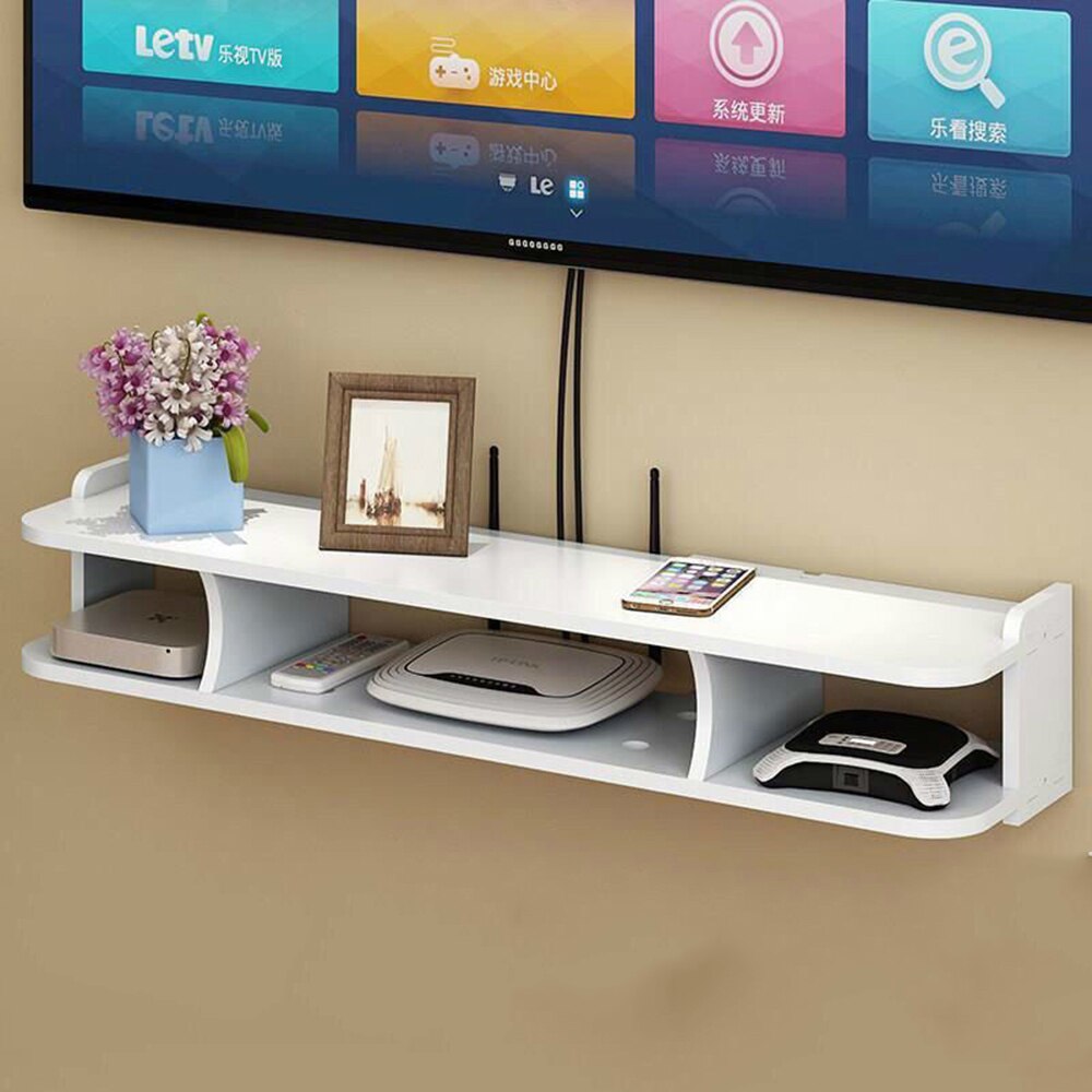 Punch-free living room TV wall set-top box rack router storage box wall hanging decorative partition bedroom