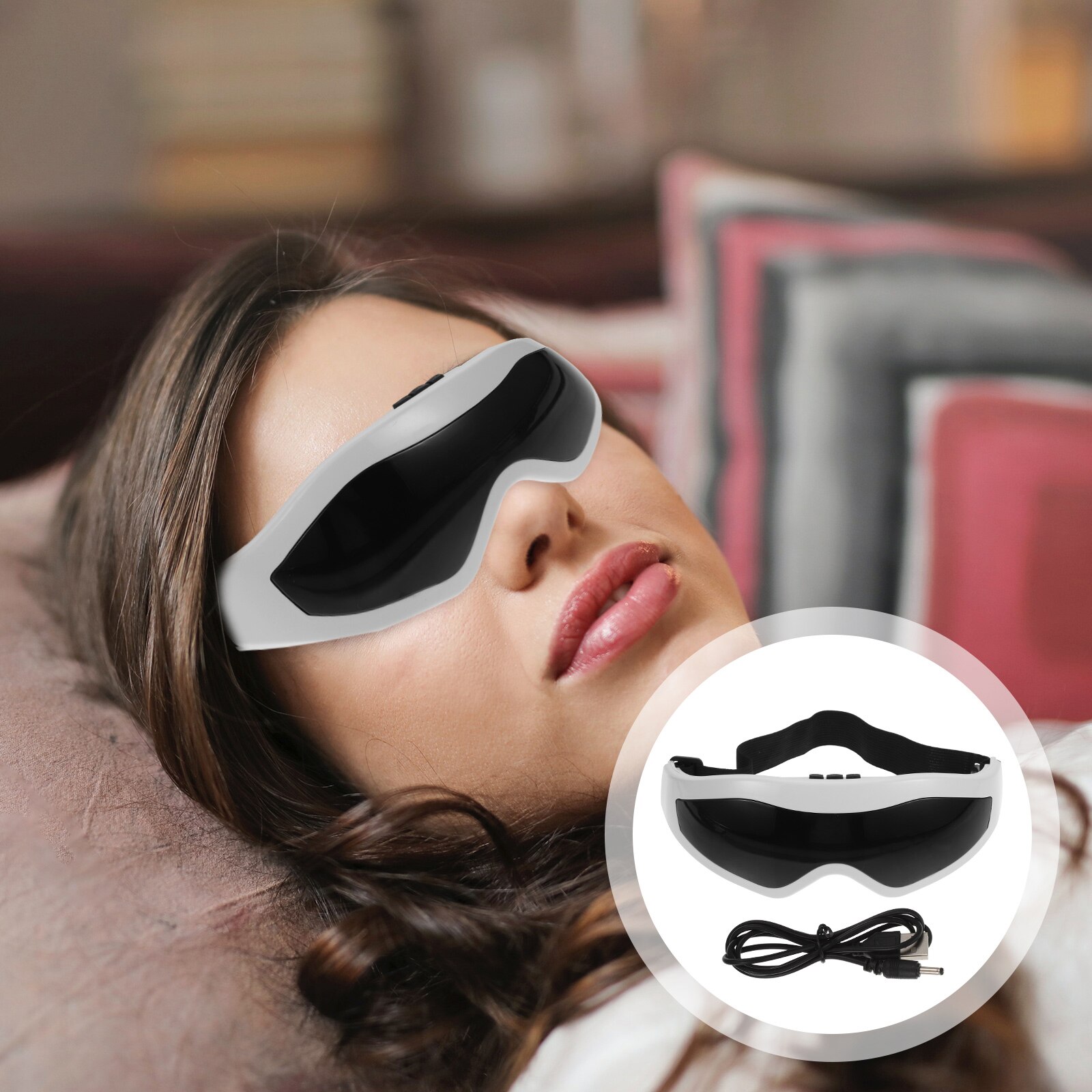 1pc USB Electric Eye Massager Fatigue Relief Eye Massager Eye Massaging Apparatus (Black)