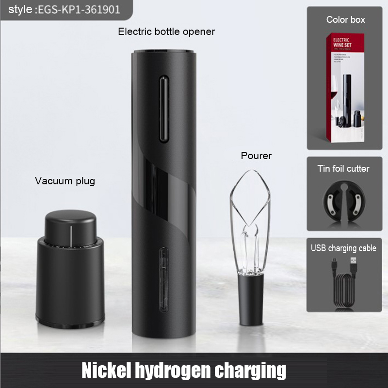 Juego de sacacorchos eléctrico multifuncional para hombre, caja de con cuchillo de aluminio para verter vino, accesorios de cocina para vino,: charging 03