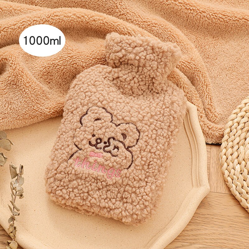 1000Ml Leuke Water Flessen Met Soft Cover Draagbare Winter Warm Water Fles Handwarmer Meisjes Hand Voeten Warmte jug: 1000ML A3