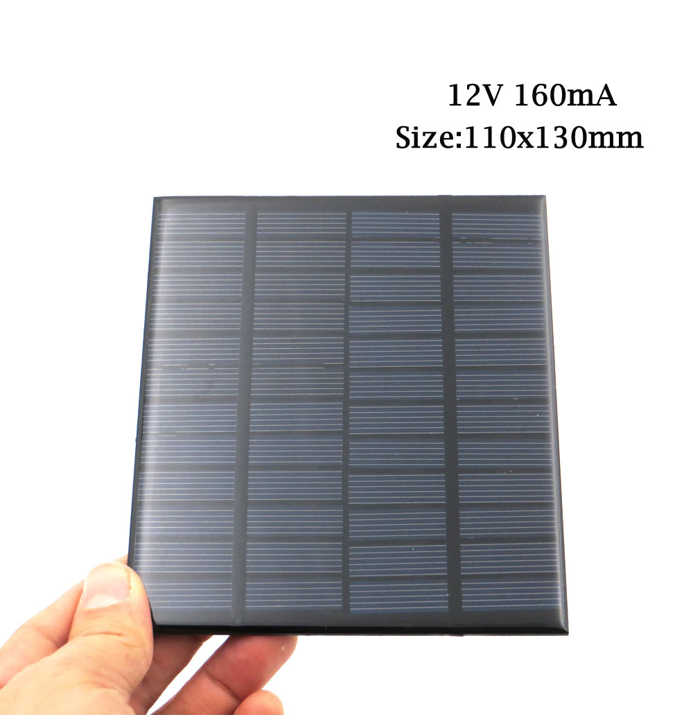 Solcellepanel 12 v volt batteri mobiltelefon opladere 12v dc mini solsæt diy til bærbar bilbus rv ekstern batteriopladning: 1.92w