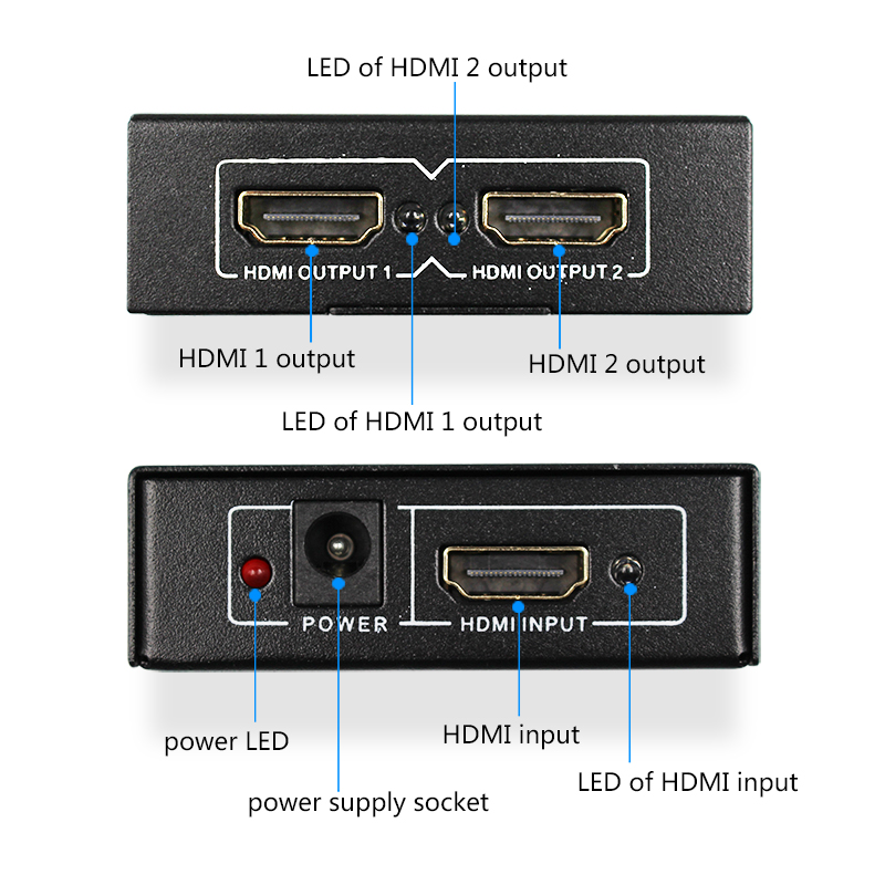 Mini 1 Input 2 Output 2.0 4K HDMI Switch Switcher HDMI 2.0 Splitter HDMI 2.0 Port