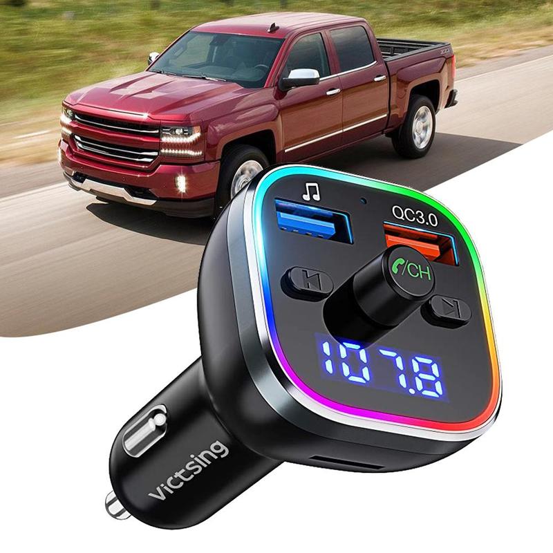 VicTsing 378AB-1 Bluetooth 5,0 FM Sender Für Autos Sender - Radio Auto Anruf Adapter Freisprecheinrichtung Schwarz T0U2