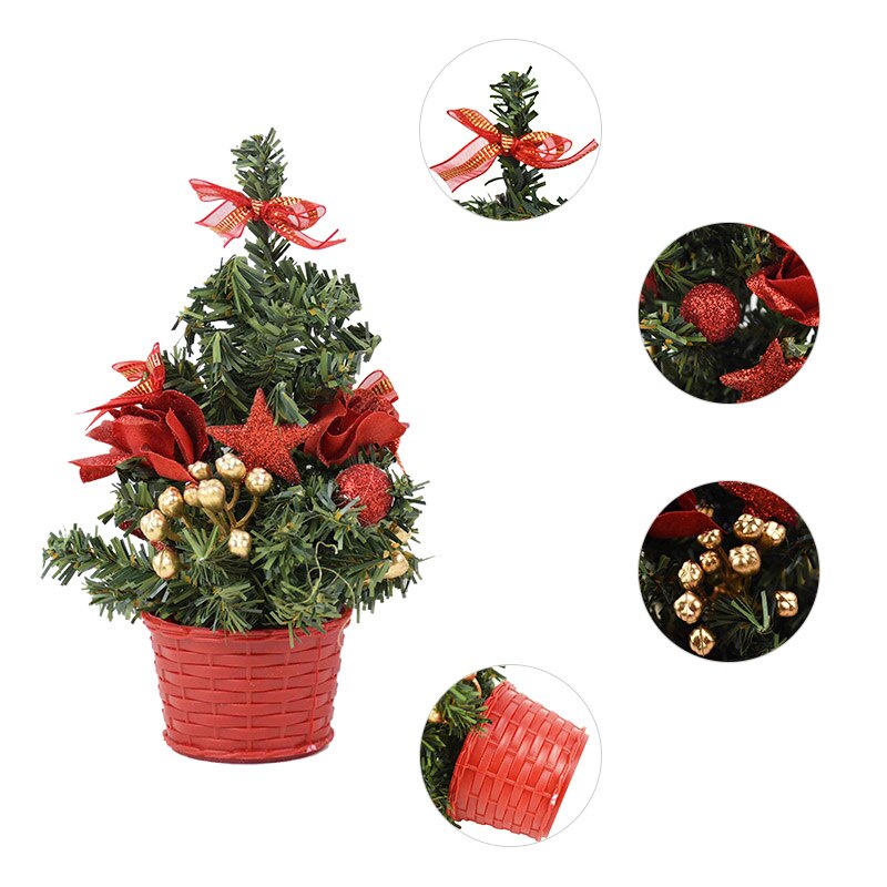 1 pièces Mini arbres de noël artificiels ornements petit pin placé dans la décoration de bureau décoration de noël décor à la maison