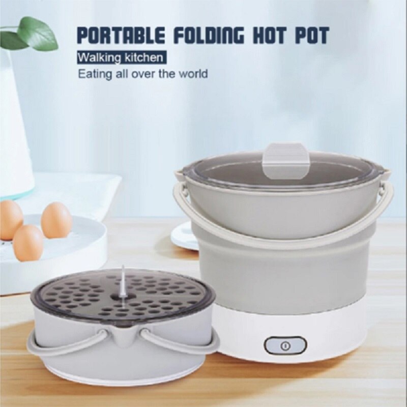 Opvouwbare Elektrische Draagbare Pot Fornuis Waterkoker Steamer Kook Dual Voltage Voor Keuken 66CY