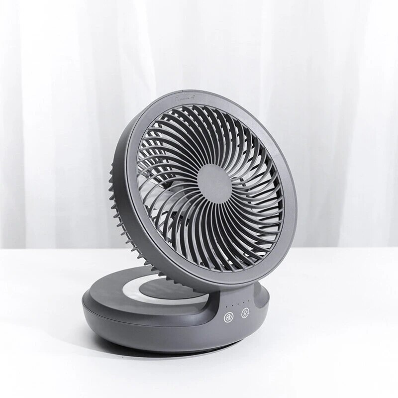 Edon-ventilador de circulación de aire suspendido inalámbrico E808, recargable por USB, eléctrico, plegable, luz nocturna, Control táctil, 4 velocidades del viento