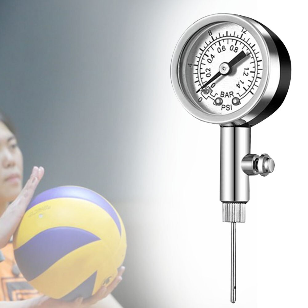 Boll tryckmätare tester fotboll basket luft klocka metall barometrar mångsidig utomhus träningsutrustning analog