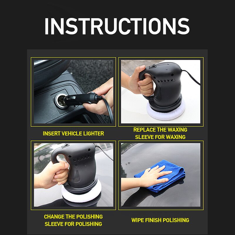 12V 40W Polishing Machine Car Auto Polisher Electric Tool Buffing Waxing Waxer Tool Buffing Sanding Waxing Grinding Tools