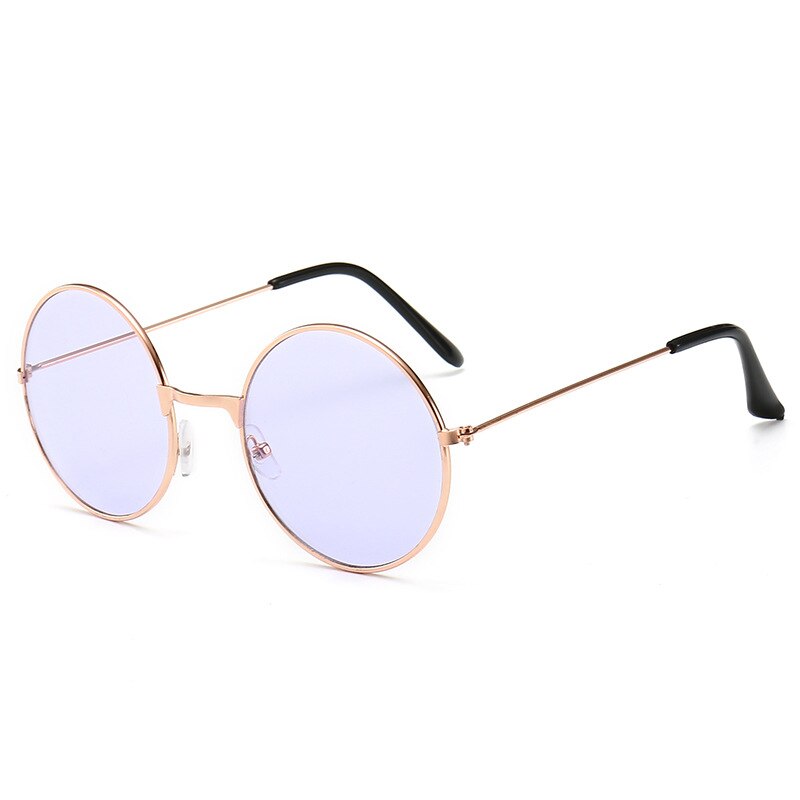 9 Kleuren Auto Retro Vintage Zonnebril Ronde Metalen Zonnebril Mannen Vrouwen Mode Bril Driver Bril: Purple