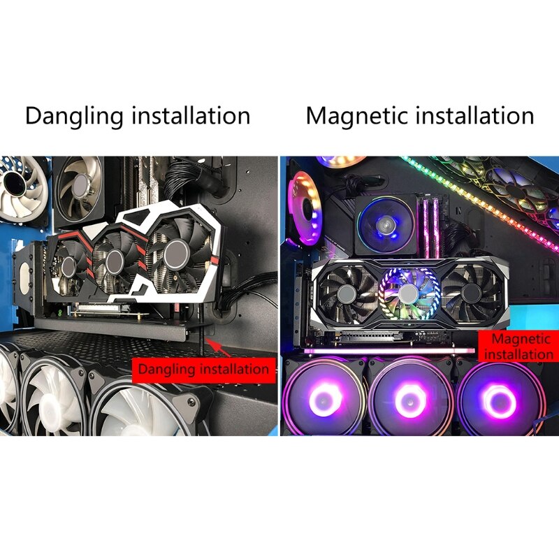 Vertical Graphics Card Holder Bracket GPU Mount Video Card VGA Support Holder Kit Black/White