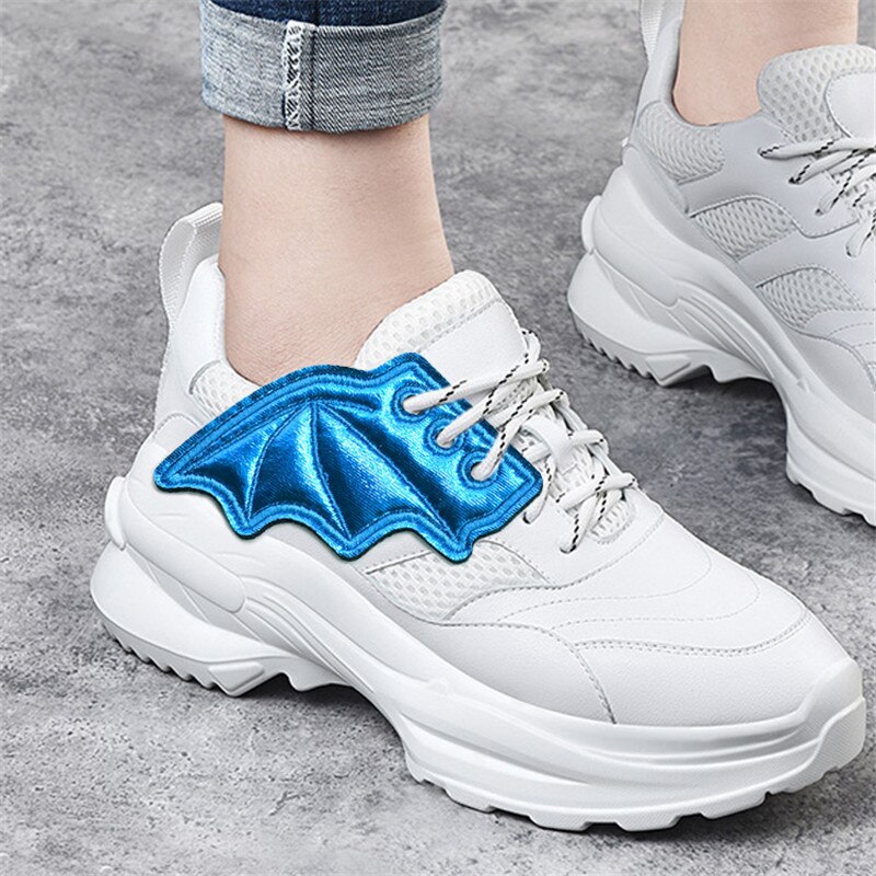 Personality Winter Boots Kids Sneakers Skate Shoe DIY Decorations Charms PU Leather Wings Bats Shoe Wings Accessories for Shoes