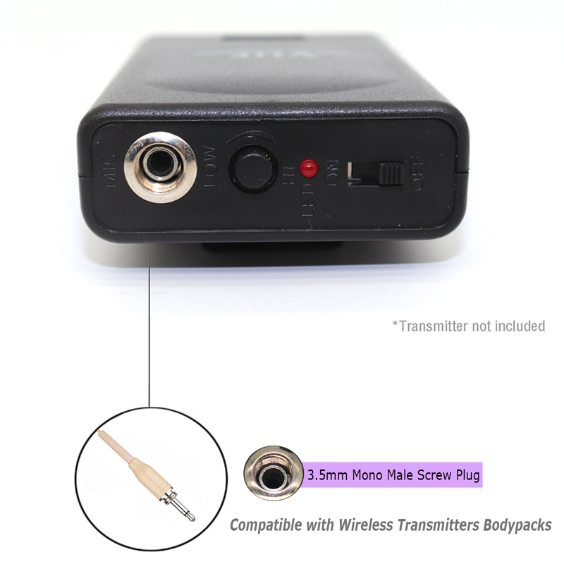 Headset Microphone Omnidirectional Condenser Double Ear Hanging Headworn Mic For Karaoke Wireless System BodyPack Transmitter