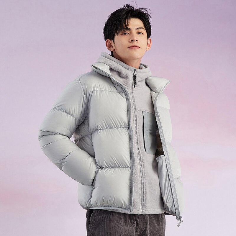 SEMIR Lightweight Down Jacket Men Short Winter Jacket Man Loose Brand Couple Thick Down Coat Clothes: grey / XXXL