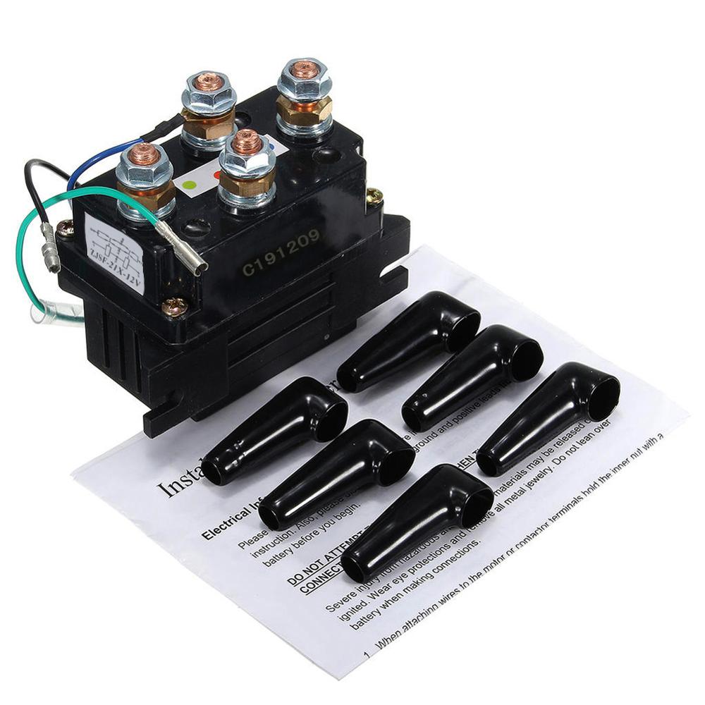 400a mustaa vinssin rele-solenoidia  dc 12v autoajoneuvo mönkijäkuorma-auto, jossa 6 kuviosuojauskansia 21x #273101