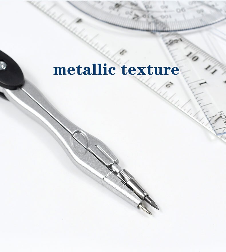 7in 1 Simple Solid Geometry Protractor Drawing Office Eraser Compasses Set Math pencil-lead Rulers For Student School Stationery