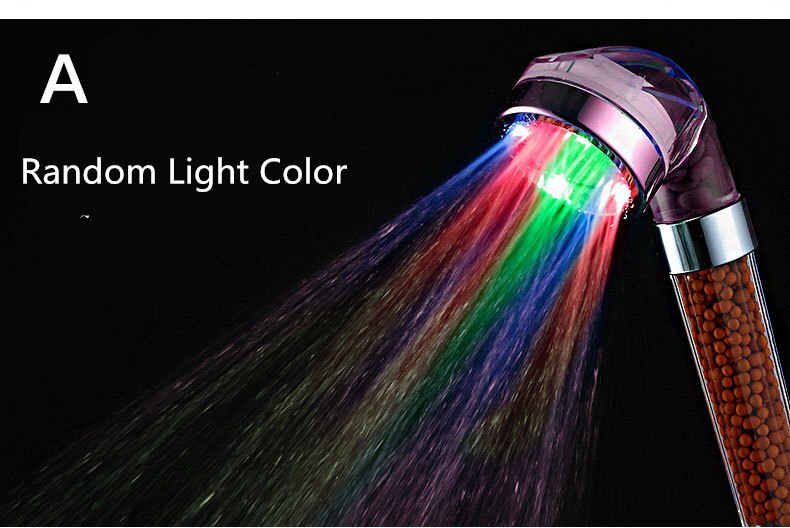 PVIVLIS LED Anion Shower SPA Shower Head Pressurized Water - Saving Temperature Control Colorful Handheld Big Rain Shower