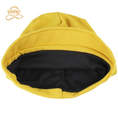 Con sombrero de ala tejido al Crochet para mujer invierno gorros calientes de punto femenino gorras elegantes para mujer de al por mayor: Amarillo