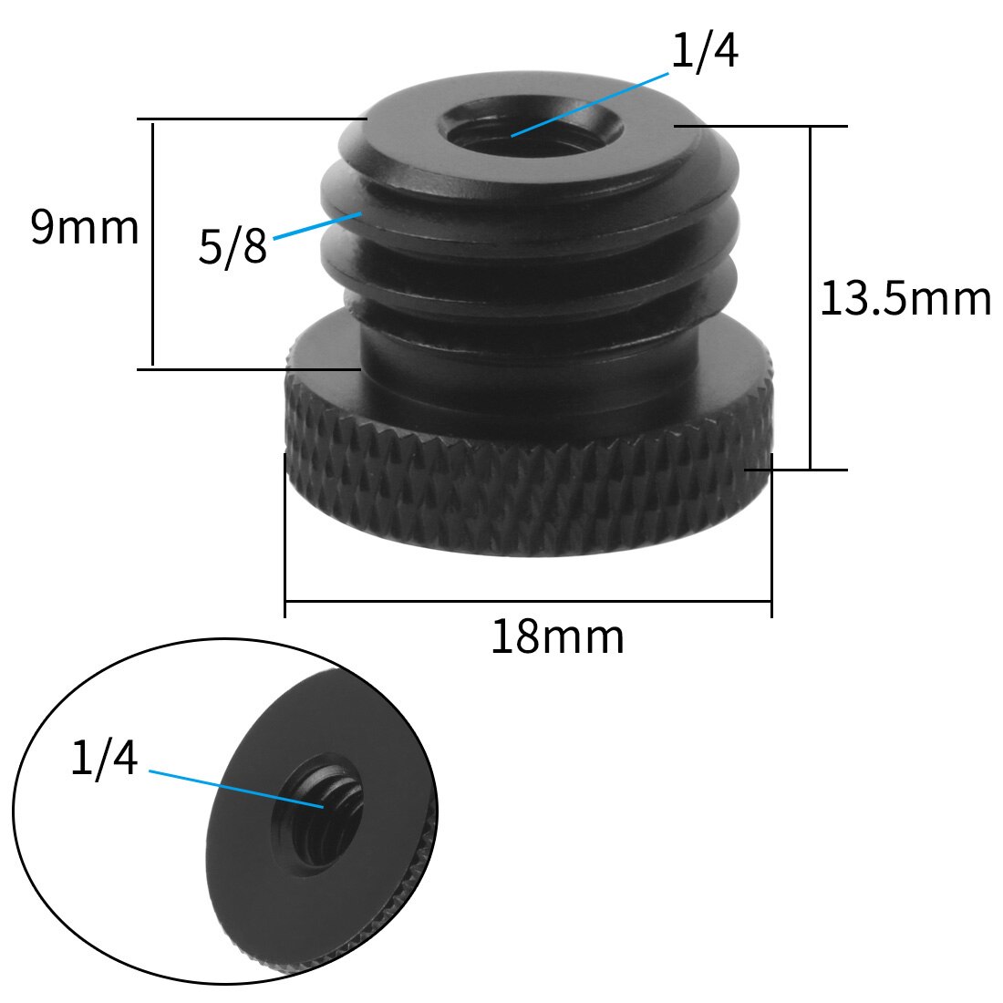 Female to Male 1/4&quot; 3/8&quot; 5/8 M10 M4 Thread Metal Screw Mount Adapter Tripod Plate Flash Light Mic Converter for SLR Camera Stand: Type B for Mic