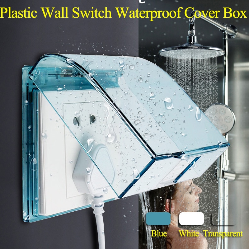 Plast vægafbryder vandtæt dæksel dobbelt 86 type stikkontakt vandtæt boks badeværelse toilet dobbelt beskyttelse stænkboks