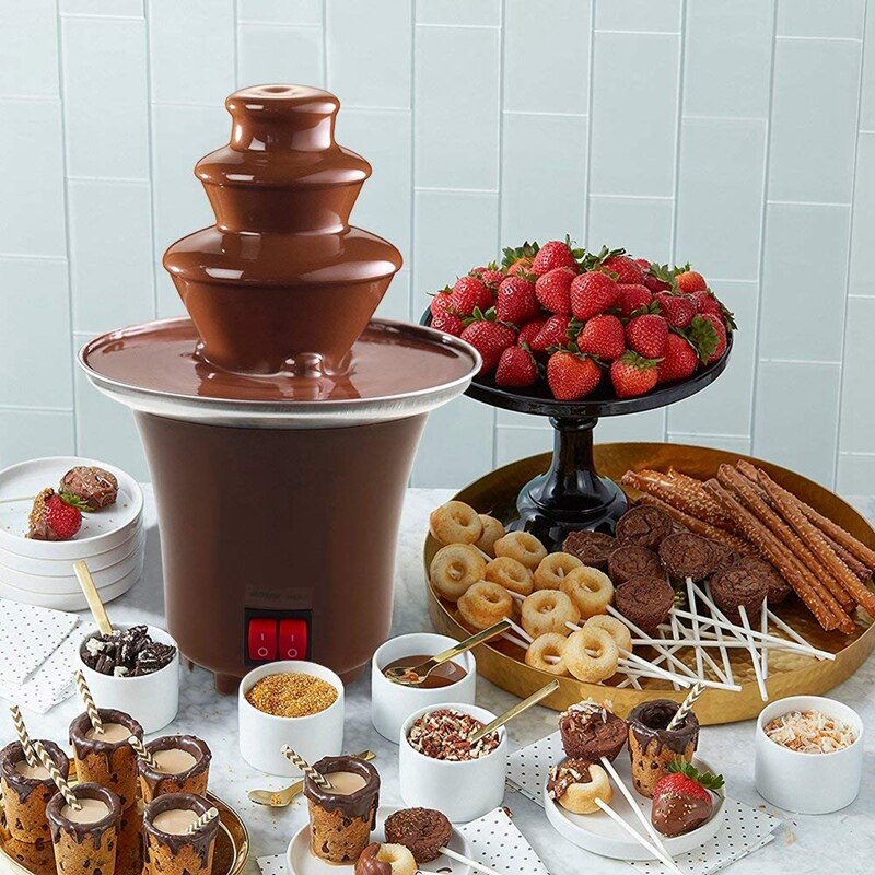 ! Mini Fondue au chocolat de prise de l'ue, Machine électrique de fonte de chocolat de Pot de Fondue d'acier inoxydable trempant le beurre de Fruits de Dessert