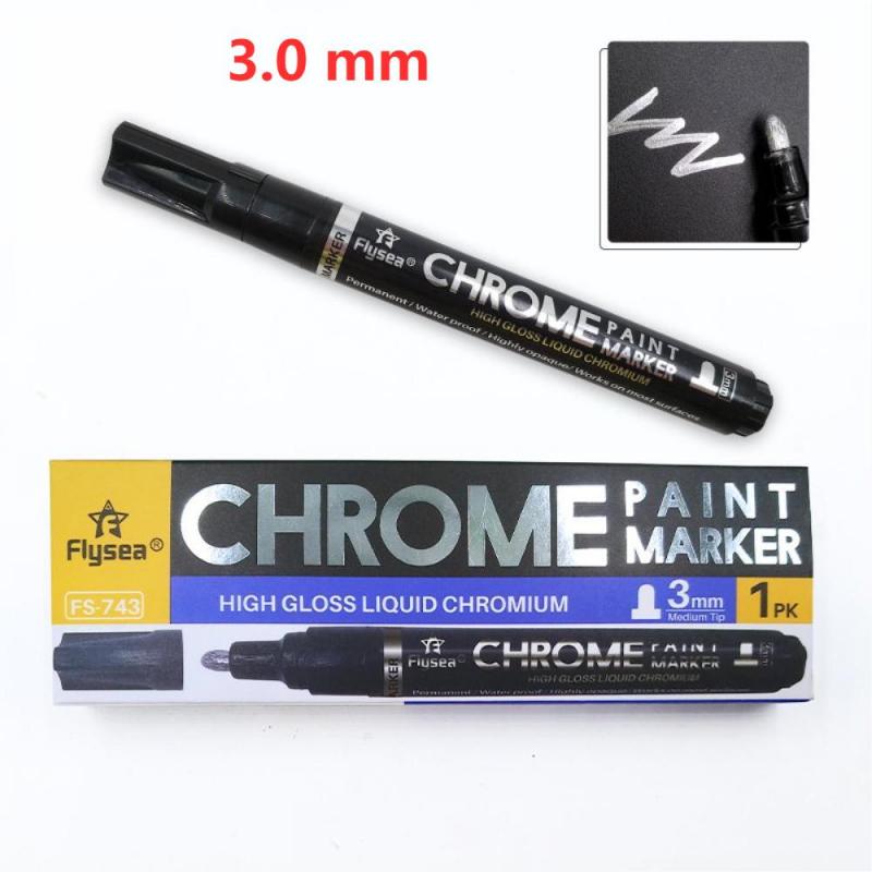Reflective Paint Pen Silver Art Liquid Mirror Chrome Marker Mirror Reflection Sign Pen Rock Painting Accessory Kids Paint Tool: 3mm