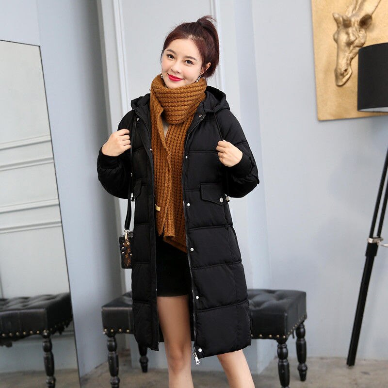 Winter dons katoenen damesjas warme dikke dames bovenkleding capuchon parka's plus size losse casual lange jassen dames