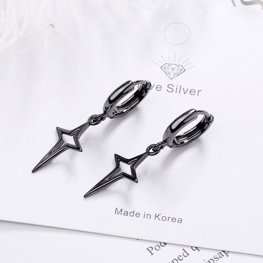 NEHZY-pendientes largos de Plata de Ley 925 para mujer, joyería de , Estrella de Plata tailandesa negra, Simple, Retro, borla