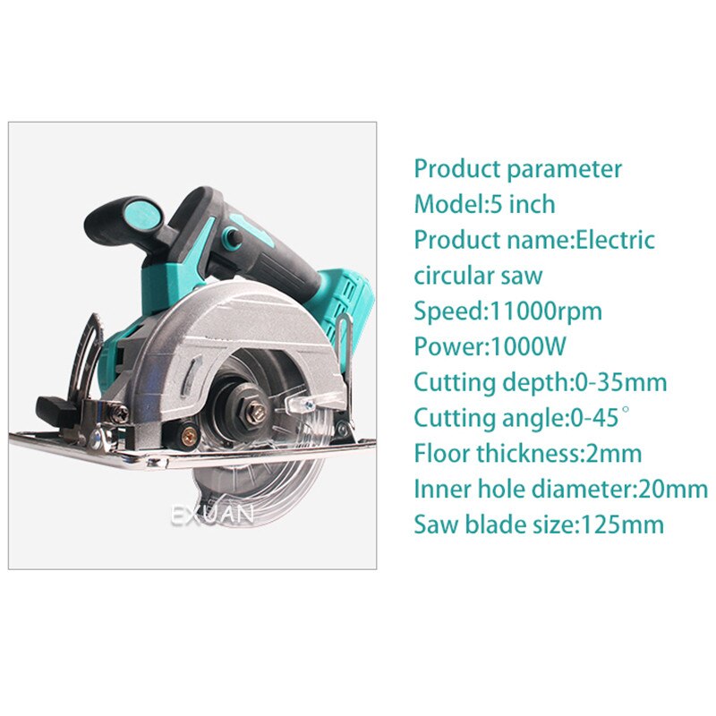 Brushless lithium battery portable electric circular saw woodworking special multifunctional 5-inch cutting machine
