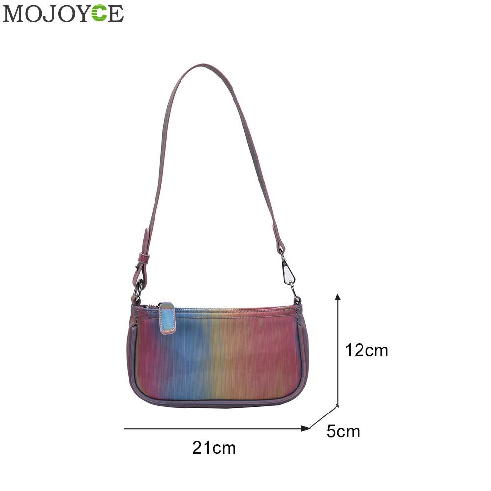 Mode Vrouwen Tote Bag Pu Schouder Handtassen Lady Rainbow Kleine Onderarm Portemonnees Multi-Functionele Vrouwelijke Festival